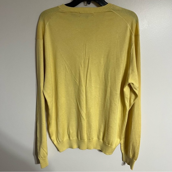 BOBBY JONES Collection Lightweight Mens V Neck Size M Silk Cashmere Blend Yellow - Picture 8 of 8
